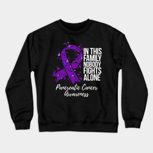 Family Support Pancreatic Cancer Awareness Crewneck Sweatshirt